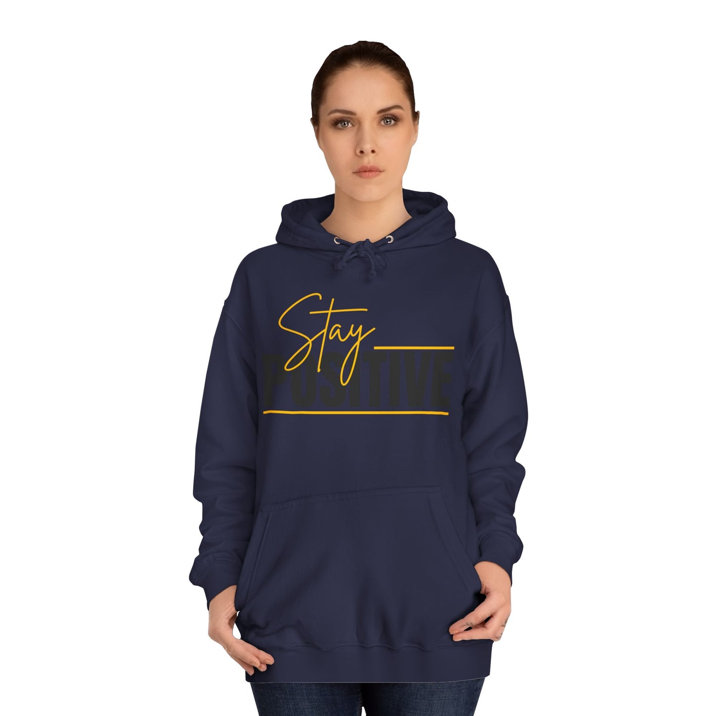 Positive Vibes Unisex College Hoodie, Cozy Sweatshirt