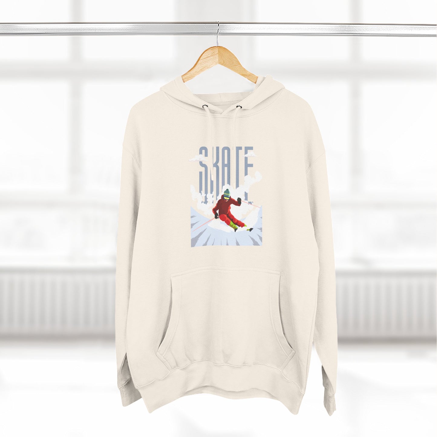 Skiing Fleece Hoodie, Cozy Winter Apparel, Outdoor Sports Gear, Snowboarding Holiday Wear