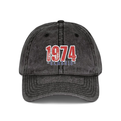 Vintage Embroidered Cap, Retro 1974 Baseball Hat, Unisex Adjustable Hat, Perfect for Casual Wear