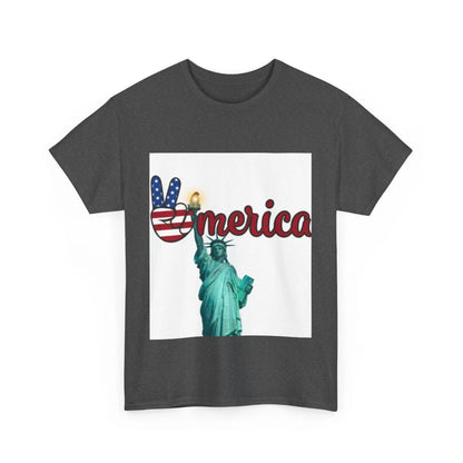 Patriotic Peace Tee, Unisex Cotton T-Shirt, Casual Wear, Gift for Americans Printify Patriotic Peace Tee, Unisex Cotton T-Shirt, Casual Wear, Gift for Americans Printify
