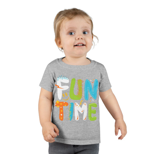 Fun Time Toddler T-Shirt, Colorful Tee, Birthday Outfit, Everyday Wear for Little Ones Printify