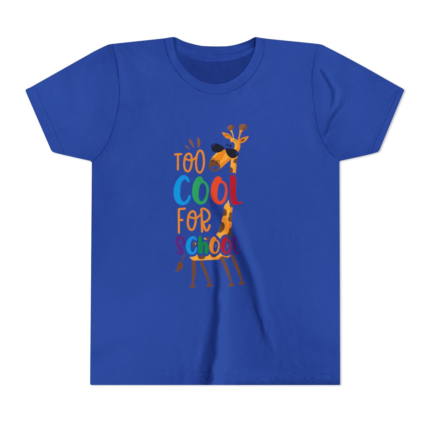 Youth Short Sleeve Tee, 'Too Cool for School' Kids T-shirt, Perfect for Back to School, Casual Wear Printify