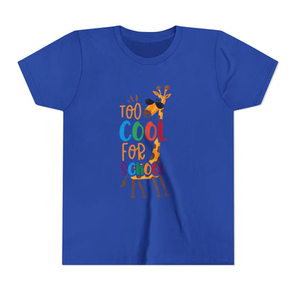 Youth Short Sleeve Tee, 'Too Cool for School' Kids T-shirt, Perfect for Back to School, Casual Wear Printify