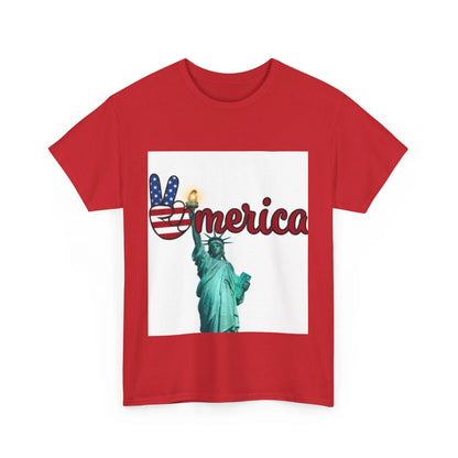 Patriotic Peace Tee, Unisex Cotton T-Shirt, Casual Wear, Gift for Americans Printify Patriotic Peace Tee, Unisex Cotton T-Shirt, Casual Wear, Gift for Americans Printify