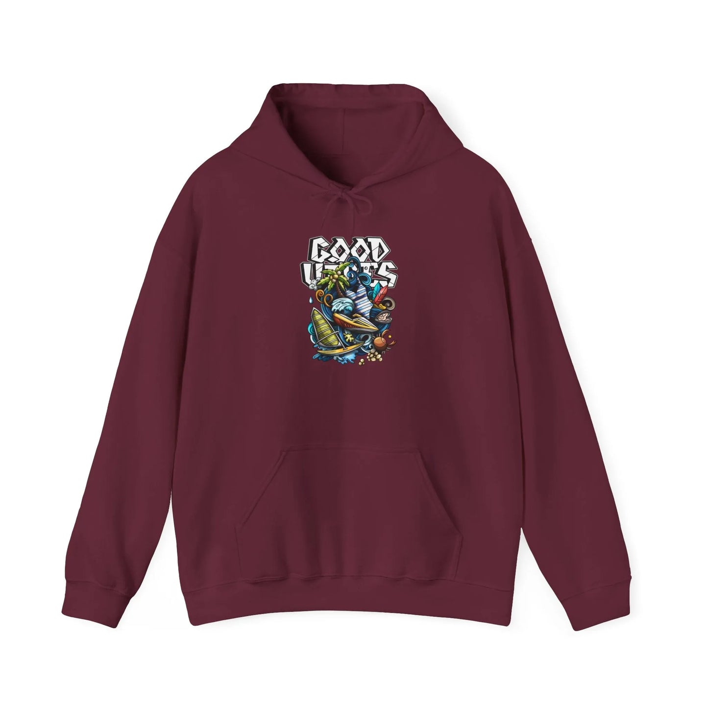 Good Vibes Graffiti Hoodie Sweatshirt, Cozy, Casual Gift, Relaxation Apparel Printify Good Vibes Graffiti Hoodie Sweatshirt, Cozy, Casual Gift, Relaxation Apparel Printify