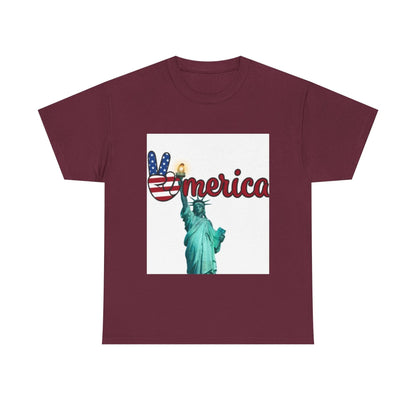 Patriotic Peace Tee, Unisex Cotton T-Shirt, Casual Wear, Gift for Americans Printify Patriotic Peace Tee, Unisex Cotton T-Shirt, Casual Wear, Gift for Americans Printify