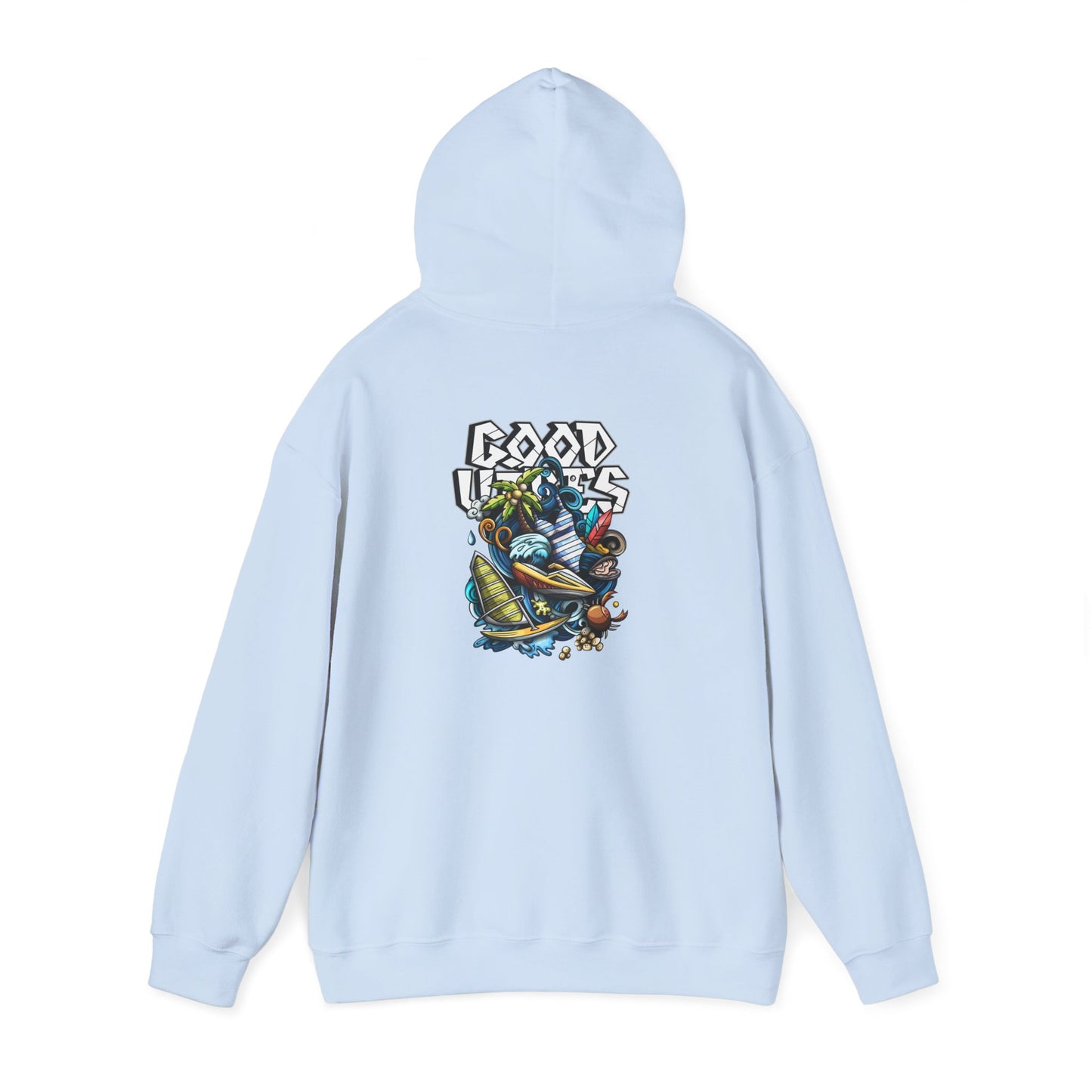 Good Vibes Graffiti Hoodie Sweatshirt, Cozy, Casual Gift, Relaxation Apparel Printify