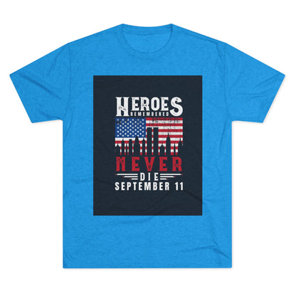 Heroes Remembered 9/11 Unisex Crew Tee, Patriot Tee, Memorial Shirt
