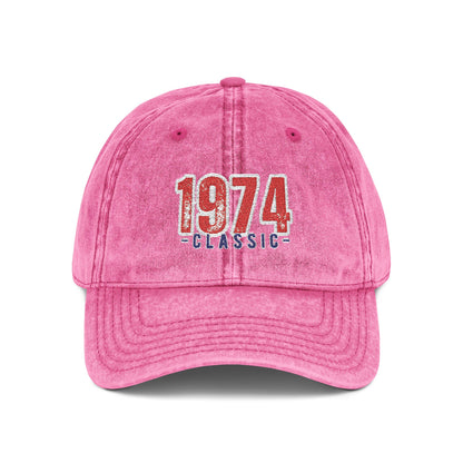 Vintage Embroidered Cap, Retro 1974 Baseball Hat, Unisex Adjustable Hat, Perfect for Casual Wear