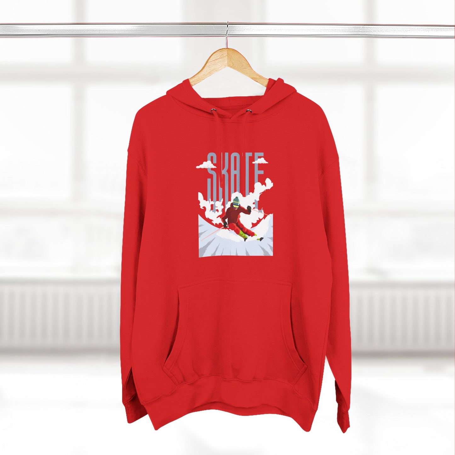 Skiing Fleece Hoodie, Cozy Winter Apparel, Outdoor Sports Gear, Snowboarding Holiday Wear