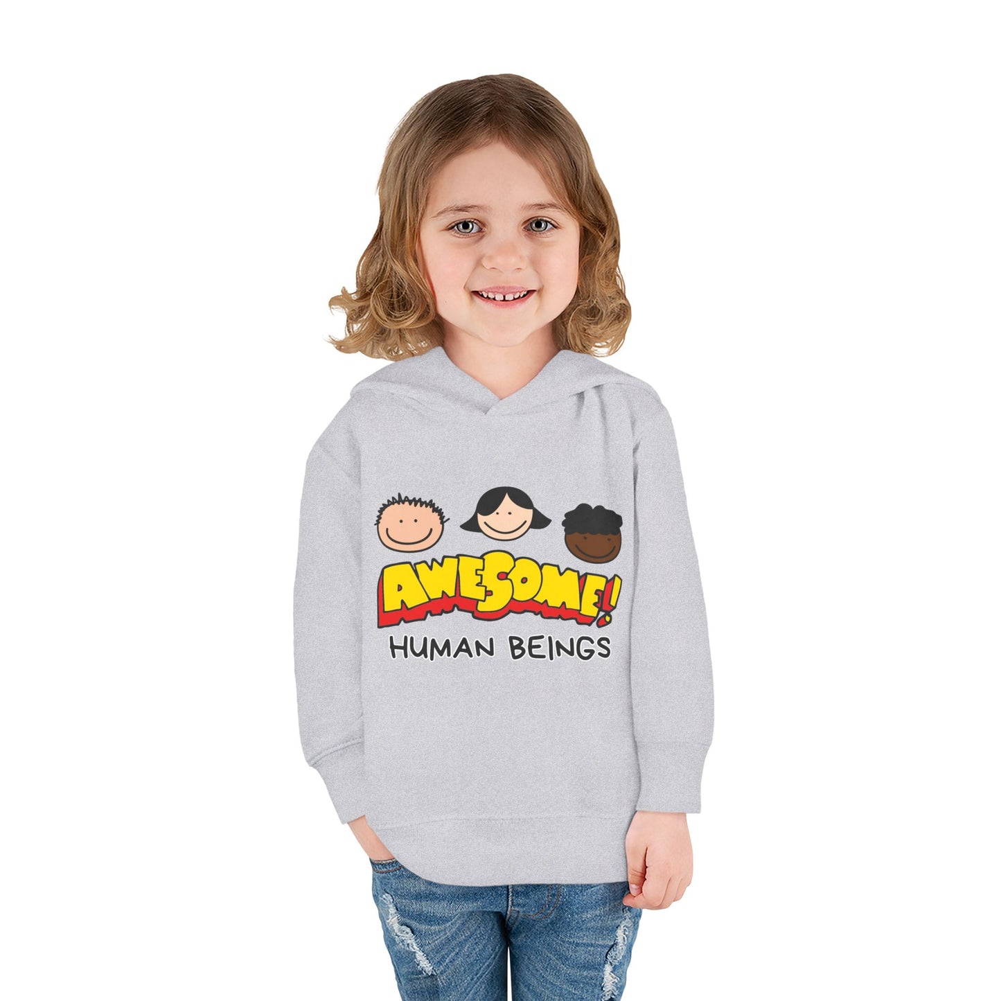 Awesome! Toddler Pullover Fleece Hoodie, Cute Toddler Sweatshirt, Gift for Kids Printify