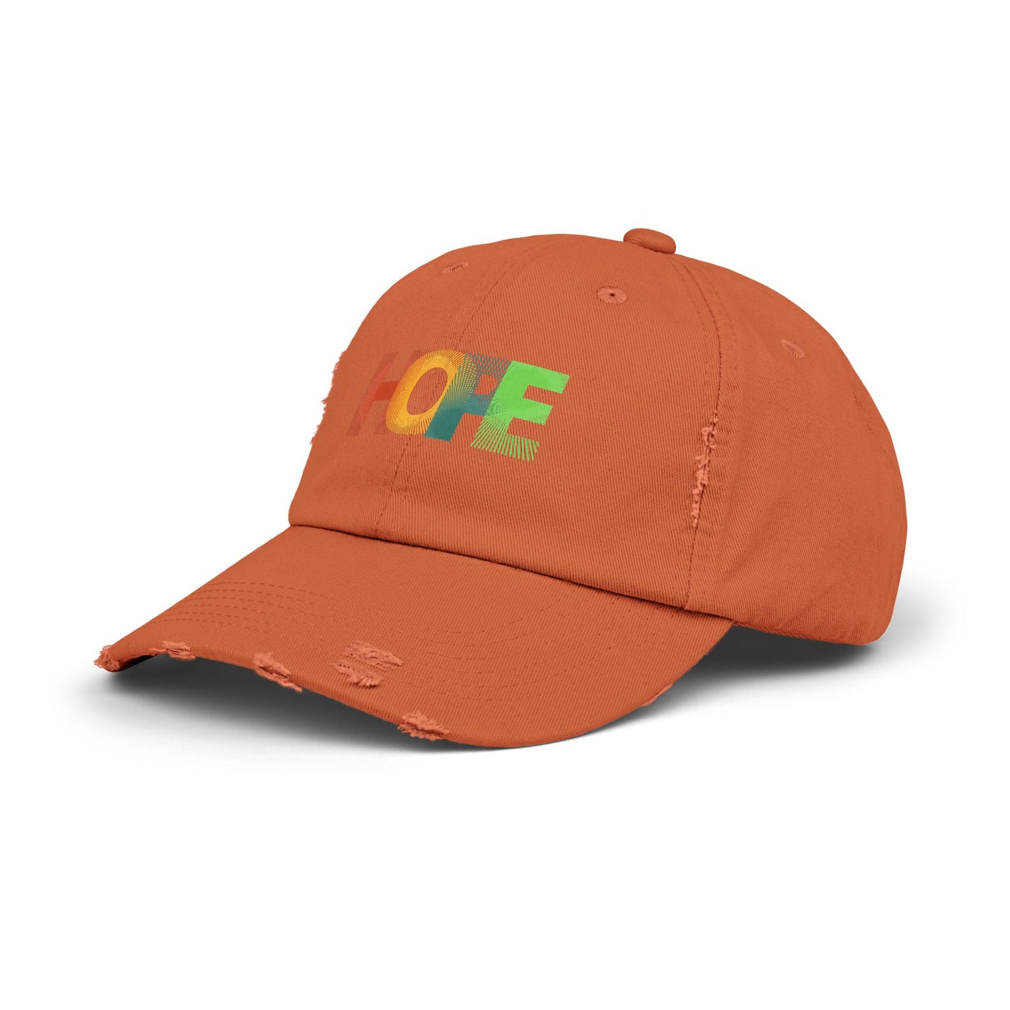 Unisex Distressed Cap with 'HOPE' Design - Trendy Adjustable Hat for Everyday Wear
