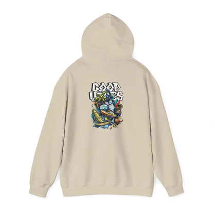 Good Vibes Graffiti Hoodie Sweatshirt, Cozy, Casual Gift, Relaxation Apparel Printify Good Vibes Graffiti Hoodie Sweatshirt, Cozy, Casual Gift, Relaxation Apparel Printify