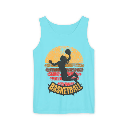 Retro Basketball Unisex Tank Top -  Summer Days, Gifts for Athletes, and Active Wear