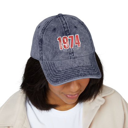 Vintage Embroidered Cap, Retro 1974 Baseball Hat, Unisex Adjustable Hat, Perfect for Casual Wear
