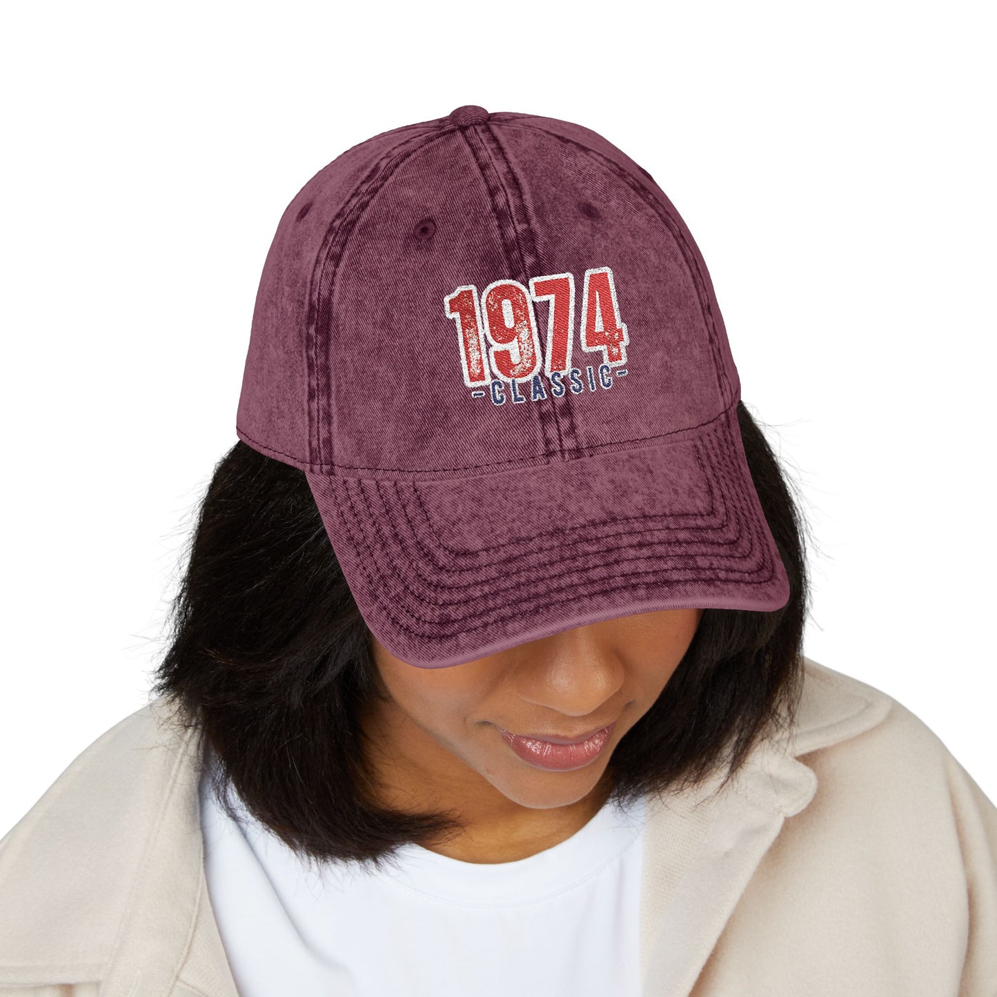 Vintage Embroidered Cap, Retro 1974 Baseball Hat, Unisex Adjustable Hat, Perfect for Casual Wear