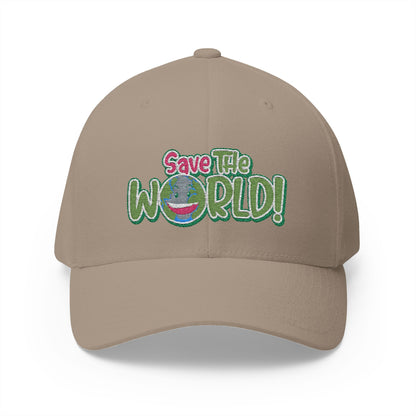 Eco-Friendly 'Save The World' Embroidered Cap, Sustainable Gift, Casual Style, Trendy Headwear