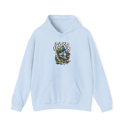 Good Vibes Graffiti Hoodie Sweatshirt, Cozy, Casual Gift, Relaxation Apparel Printify Good Vibes Graffiti Hoodie Sweatshirt, Cozy, Casual Gift, Relaxation Apparel Printify