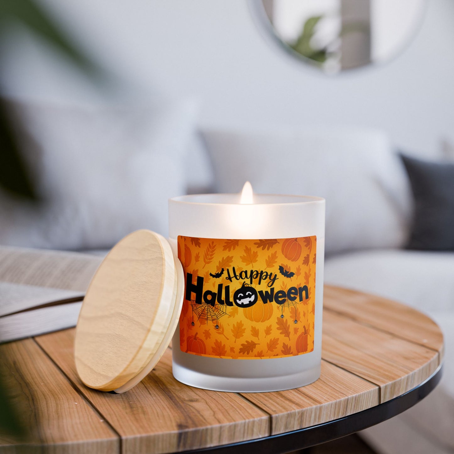 Frosted Glass Candle, Festive Scented Decor