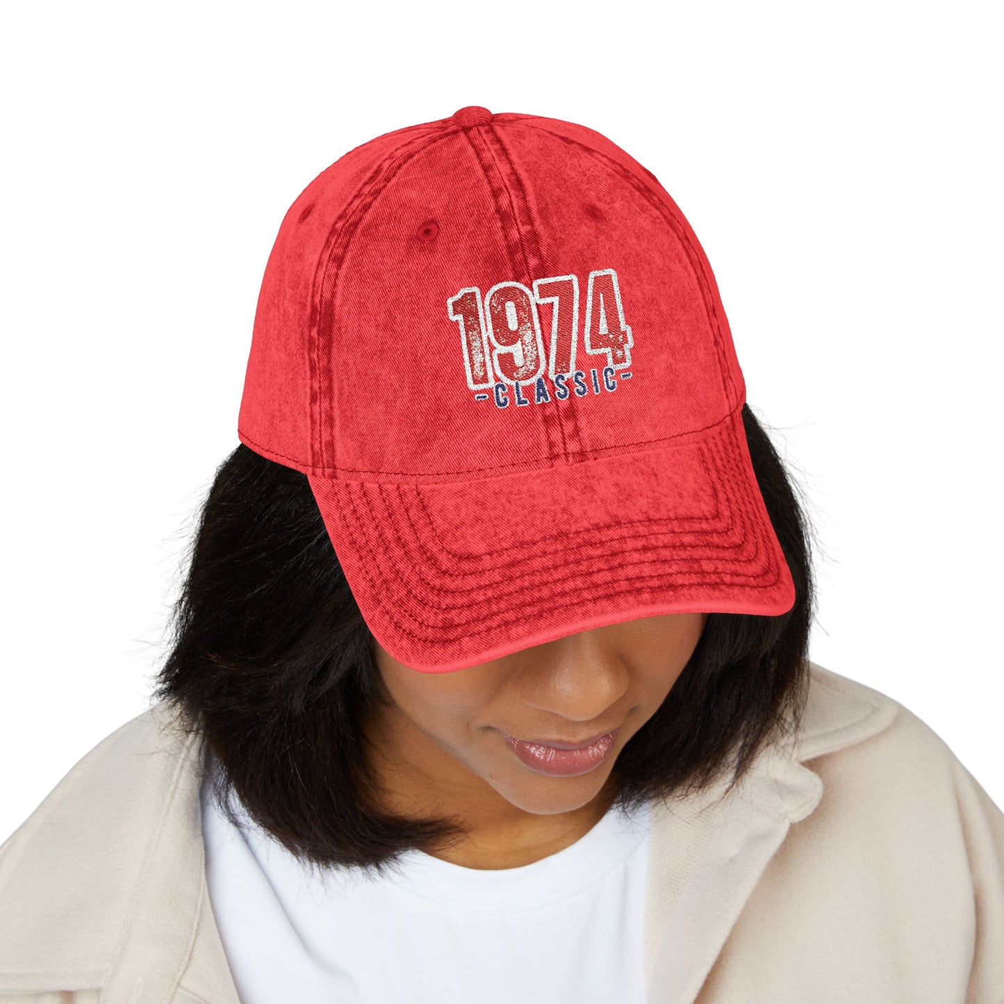Vintage Embroidered Cap, Retro 1974 Baseball Hat, Unisex Adjustable Hat, Perfect for Casual Wear