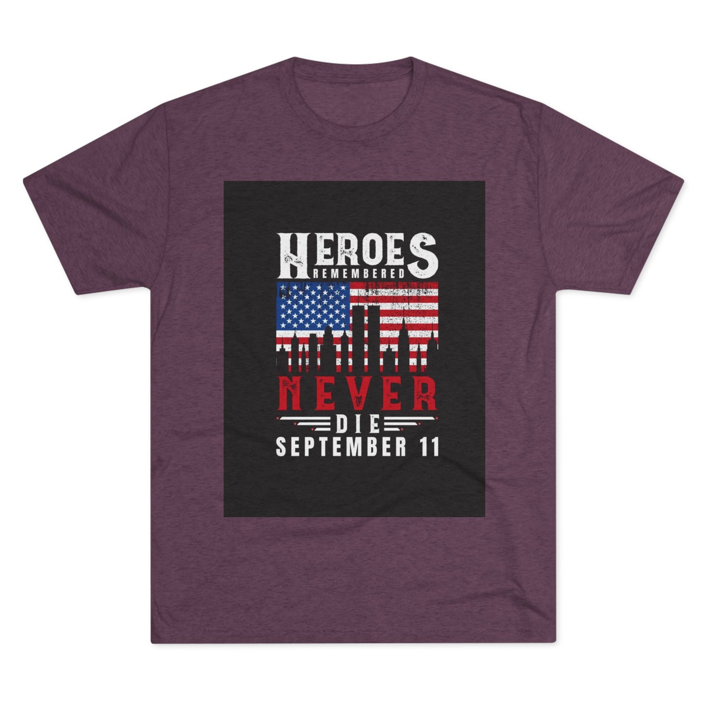 Heroes Remembered 9/11 Unisex Crew Tee, Patriot Tee, Memorial Shirt Printify