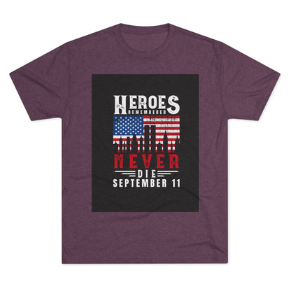 Heroes Remembered 9/11 Unisex Crew Tee, Patriot Tee, Memorial Shirt Printify
