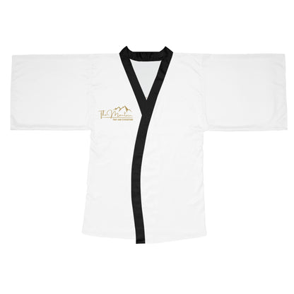 Elegant Long Sleeve Kimono Robe, Cozy Lounge Wear