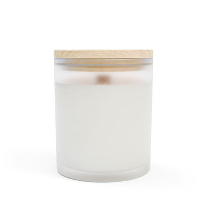 Frosted Glass Candle, Festive Scented Decor