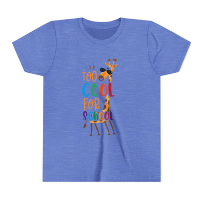 Youth Short Sleeve Tee, 'Too Cool for School' Kids T-shirt, Perfect for Back to School, Casual Wear Printify