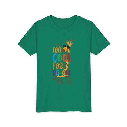 Youth Short Sleeve Tee, 'Too Cool for School' Kids T-shirt, Perfect for Back to School, Casual Wear