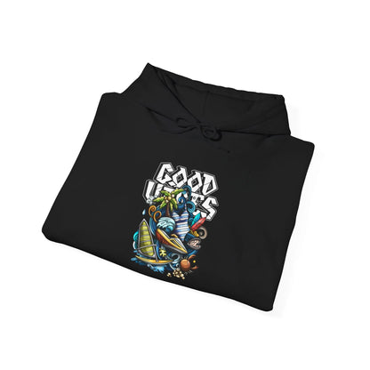 Good Vibes Graffiti Hoodie Sweatshirt, Cozy, Casual Gift, Relaxation Apparel Printify Good Vibes Graffiti Hoodie Sweatshirt, Cozy, Casual Gift, Relaxation Apparel Printify