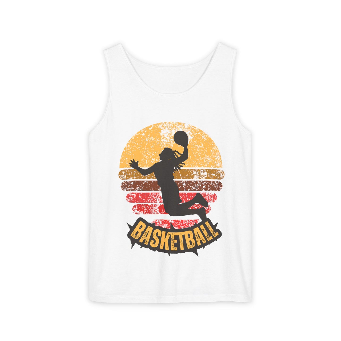 Retro Basketball Unisex Tank Top -  Summer Days, Gifts for Athletes, and Active Wear