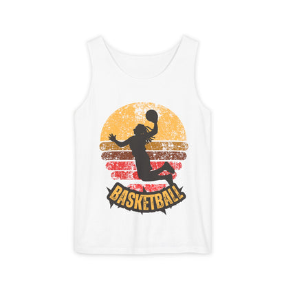Retro Basketball Unisex Tank Top -  Summer Days, Gifts for Athletes, and Active Wear