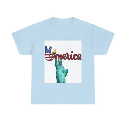 Patriotic Peace Tee, Unisex Cotton T-Shirt, Casual Wear, Gift for Americans Printify Patriotic Peace Tee, Unisex Cotton T-Shirt, Casual Wear, Gift for Americans Printify