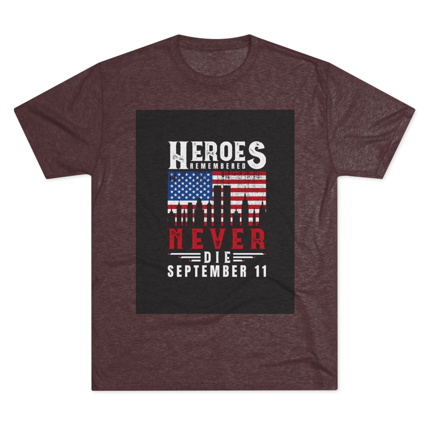 Heroes Remembered 9/11 Unisex Crew Tee, Patriot Tee, Memorial Shirt