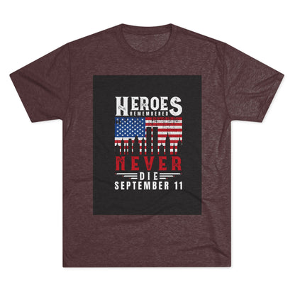 Heroes Remembered 9/11 Unisex Crew Tee, Patriot Tee, Memorial Shirt
