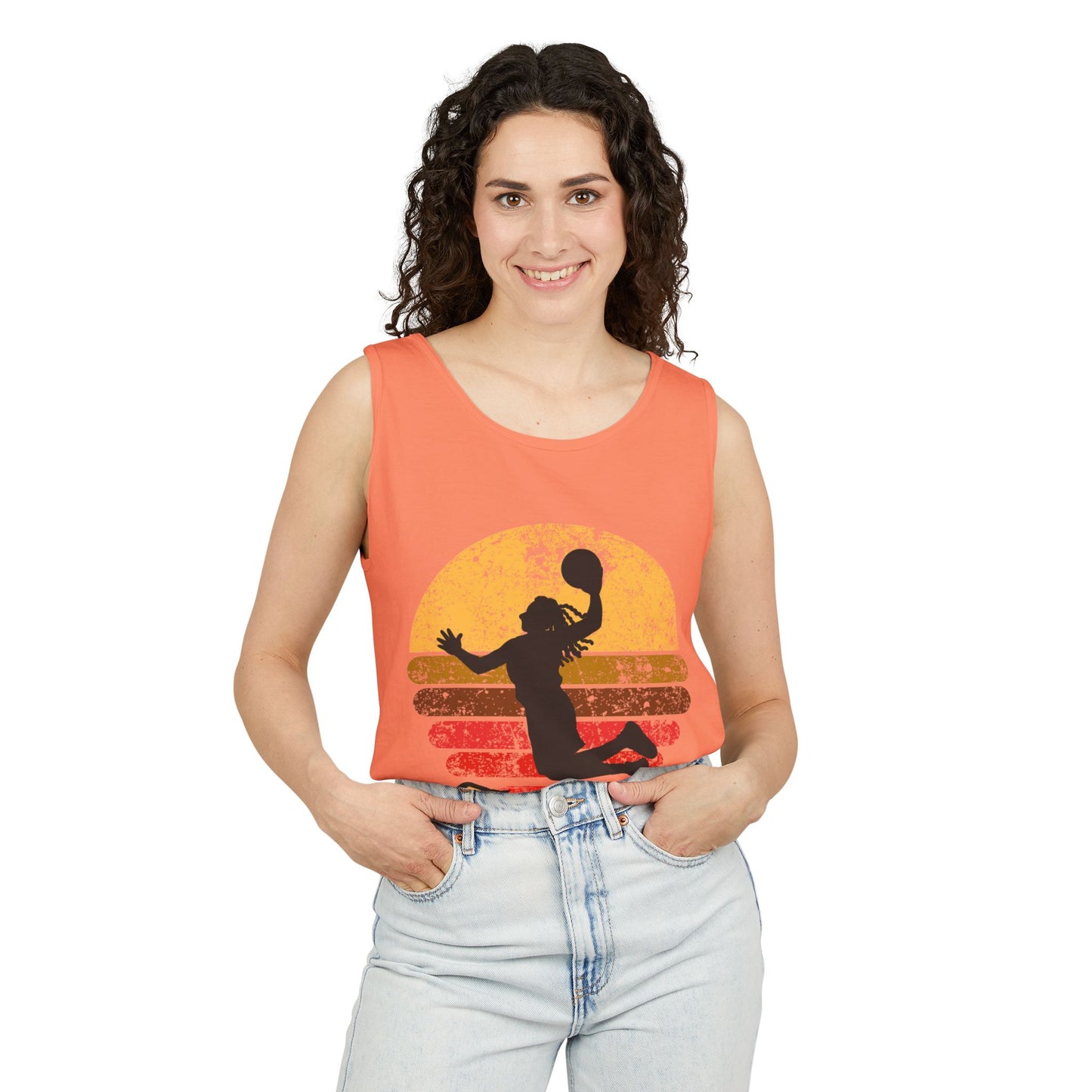 Retro Basketball Unisex Tank Top -  Summer Days, Gifts for Athletes, and Active Wear