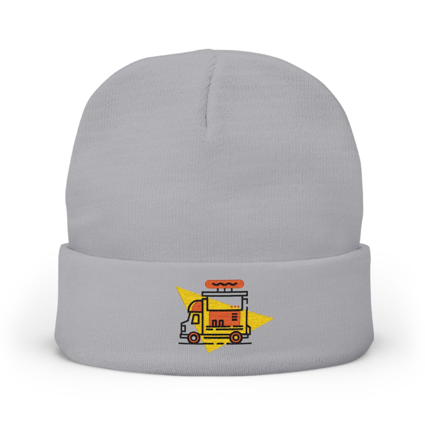 Embroidered Food Truck Beanie - Cozy Knit , Winter Accessory, Casual Outing