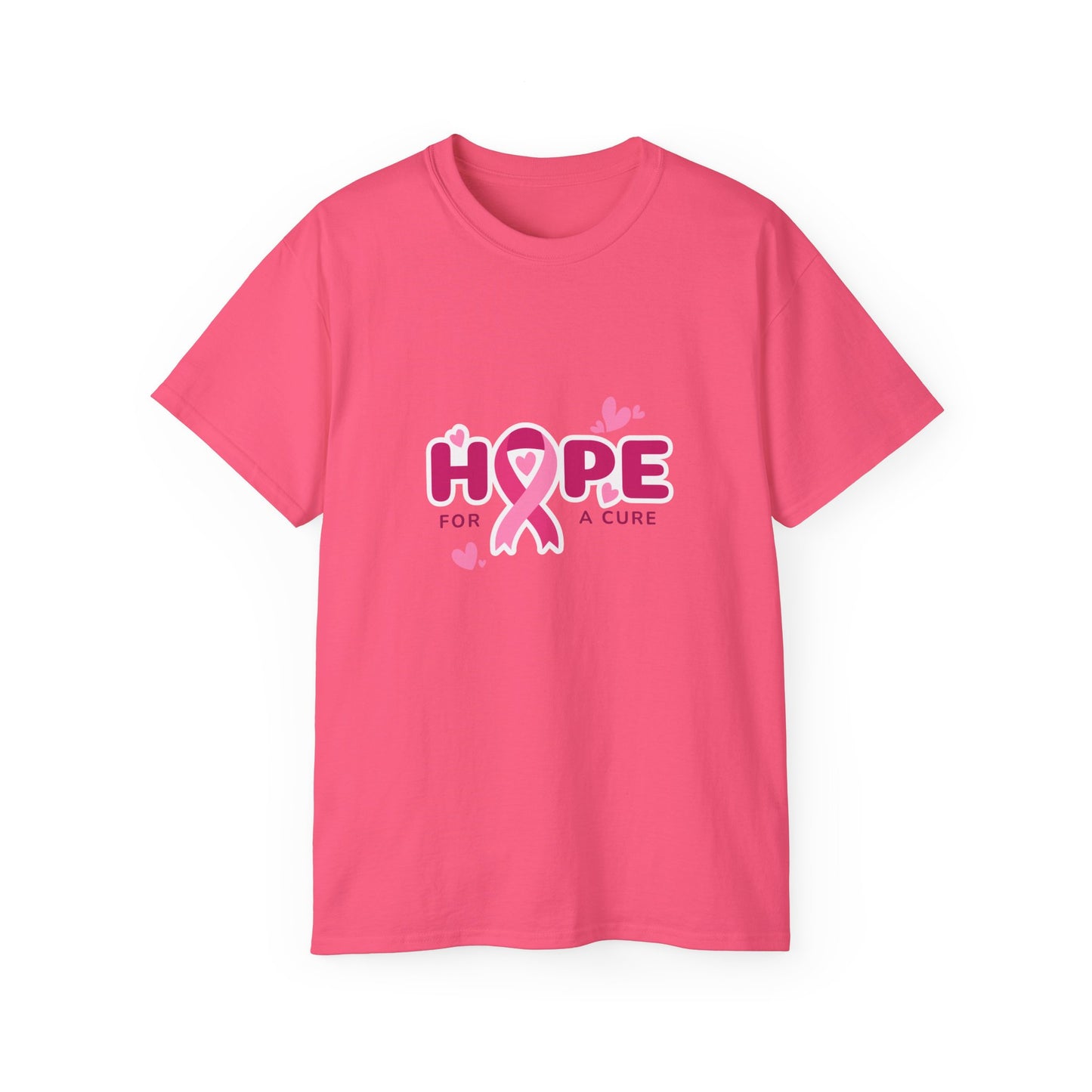 Hope for a Cure Tee, Breast Cancer Awareness Shirt, Cotton T-Shirt