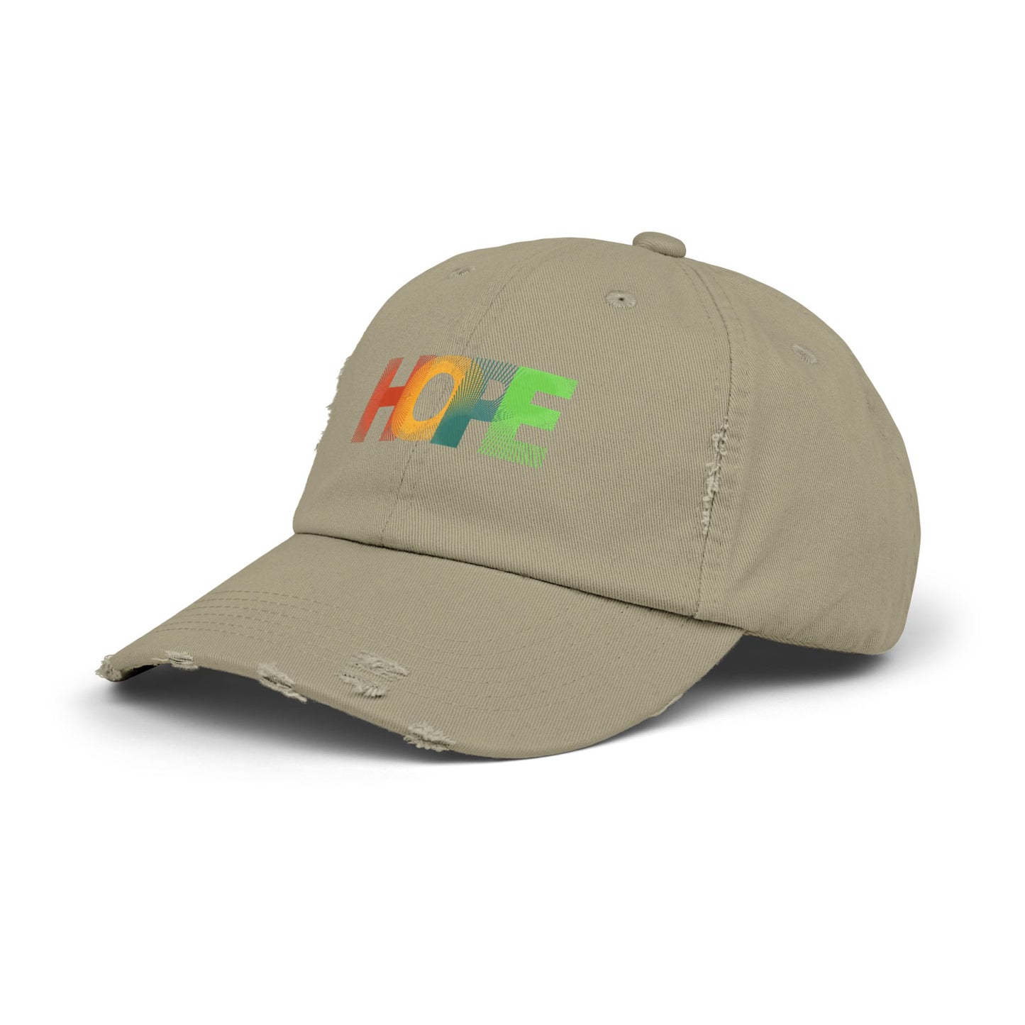 Unisex Distressed Cap with 'HOPE' Design - Trendy Adjustable Hat for Everyday Wear