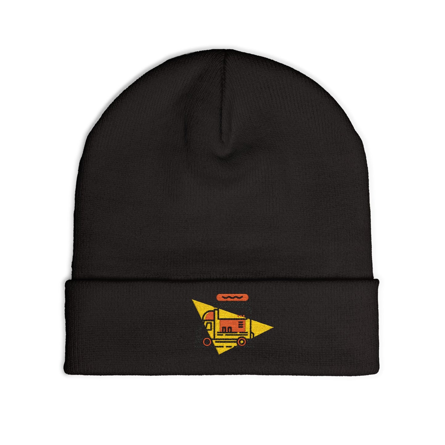 Embroidered Food Truck Beanie - Cozy Knit , Winter Accessory, Casual Outing