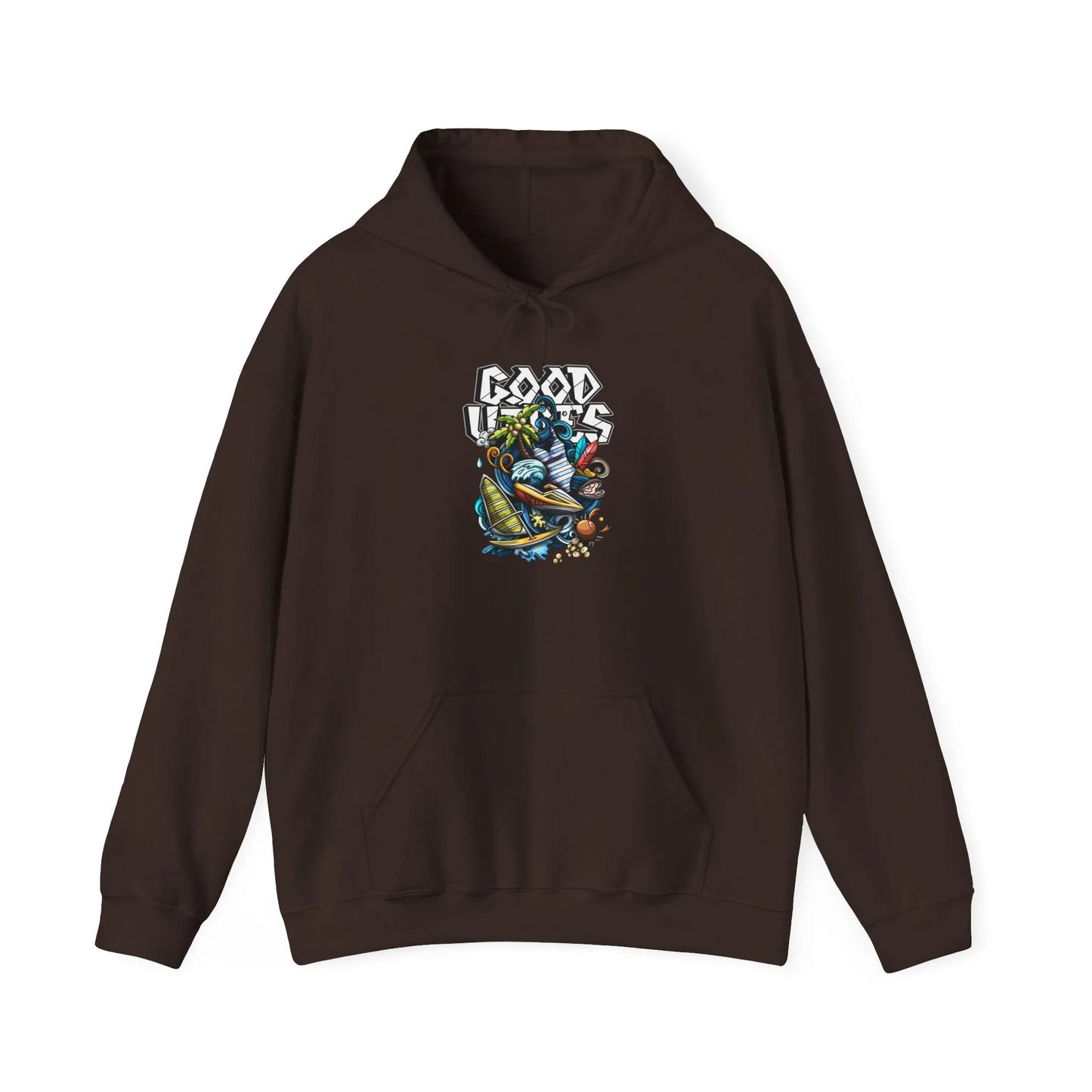 Good Vibes Graffiti Hoodie Sweatshirt, Cozy, Casual Gift, Relaxation Apparel Printify Good Vibes Graffiti Hoodie Sweatshirt, Cozy, Casual Gift, Relaxation Apparel Printify