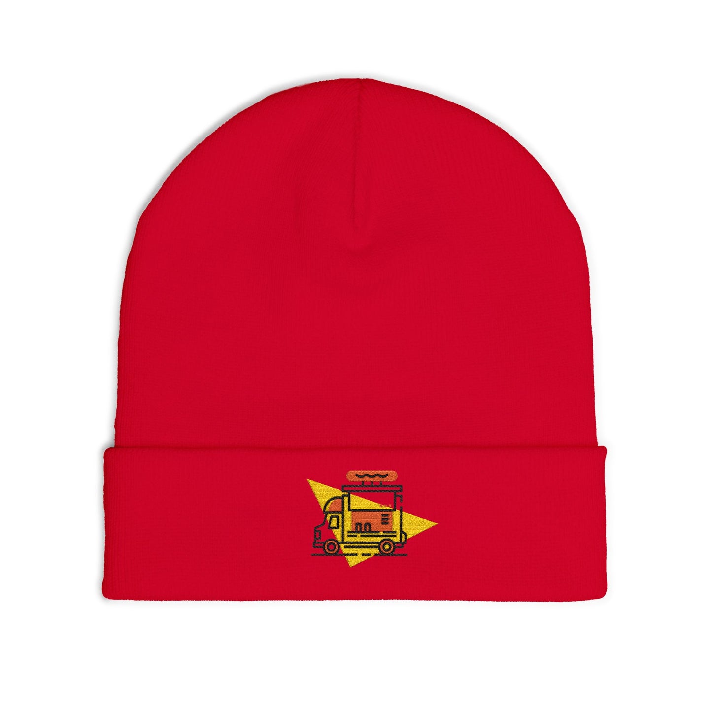 Embroidered Food Truck Beanie - Cozy Knit , Winter Accessory, Casual Outing