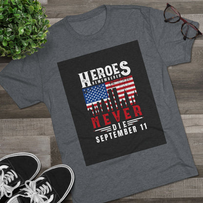 Heroes Remembered 9/11 Unisex Crew Tee, Patriot Tee, Memorial Shirt