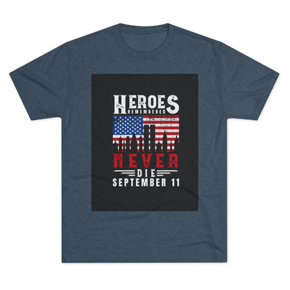Heroes Remembered 9/11 Unisex Crew Tee, Patriot Tee, Memorial Shirt