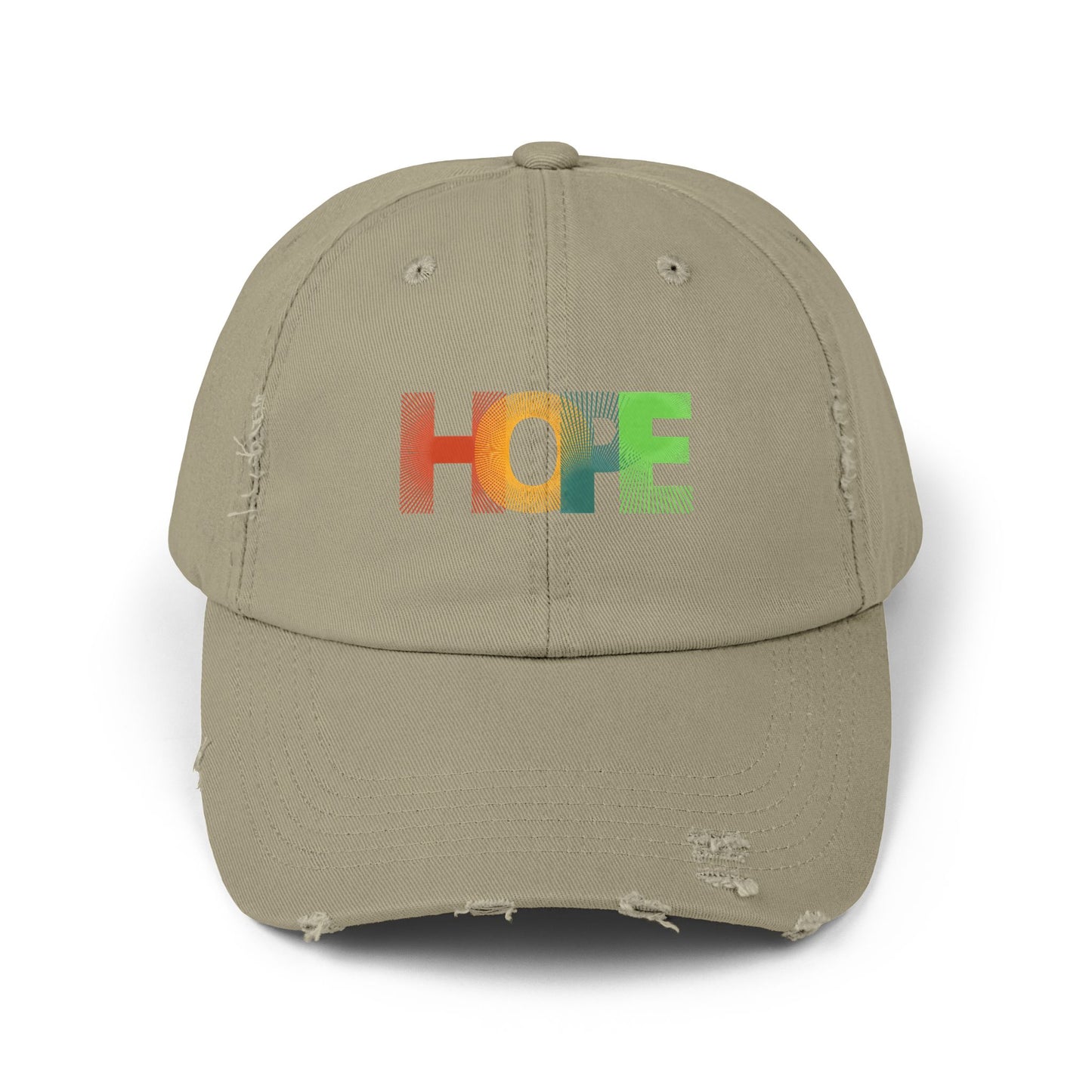 Unisex Distressed Cap with 'HOPE' Design - Trendy Adjustable Hat for Everyday Wear