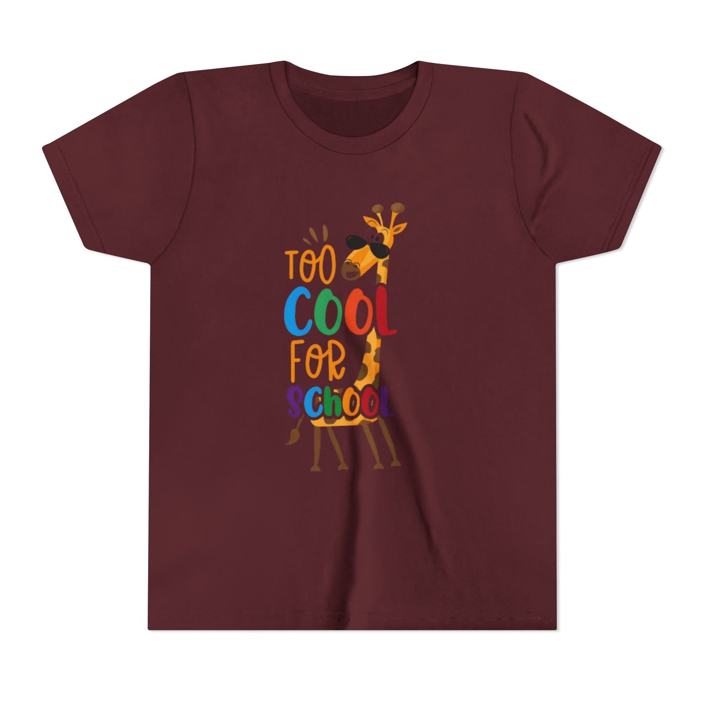Youth Short Sleeve Tee, 'Too Cool for School' Kids T-shirt, Perfect for Back to School, Casual Wear Printify