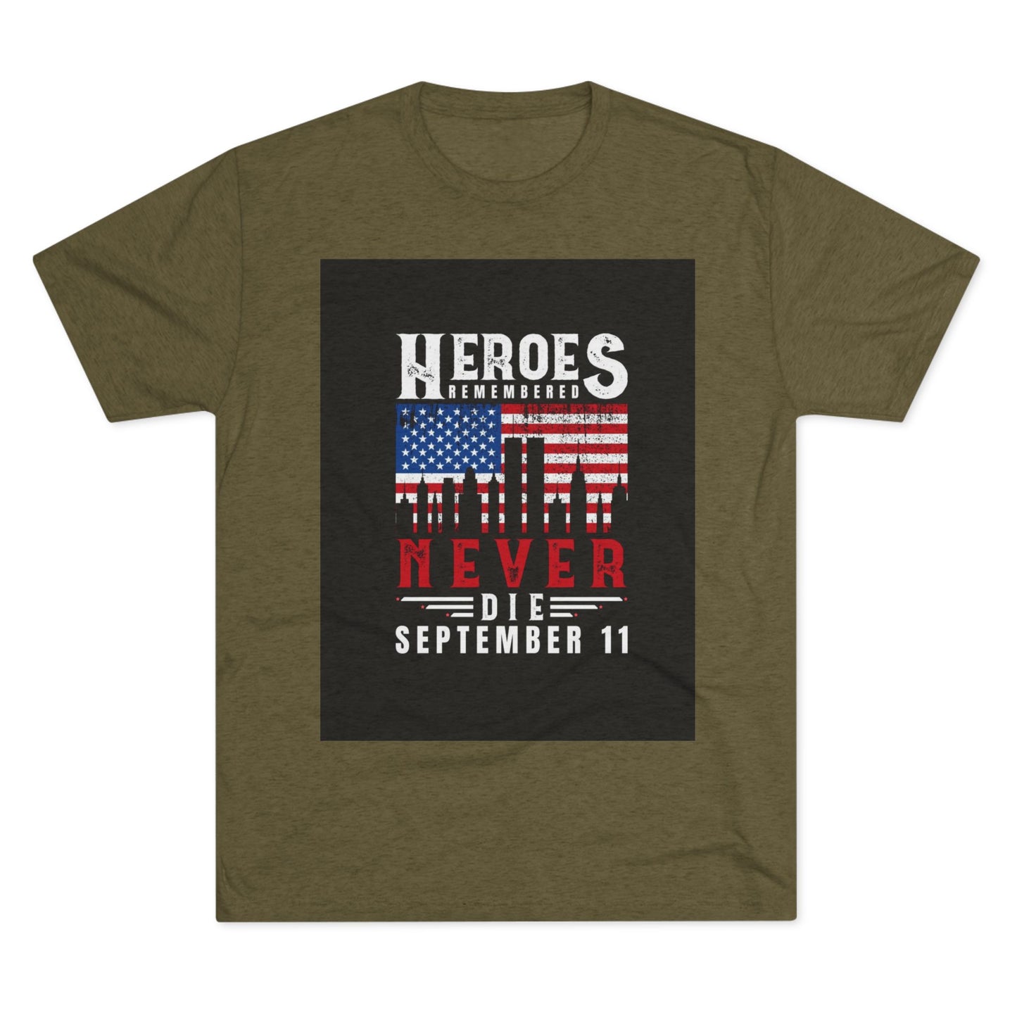 Heroes Remembered 9/11 Unisex Crew Tee, Patriot Tee, Memorial Shirt