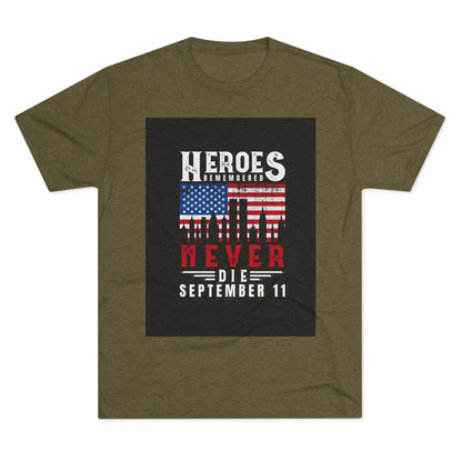 Heroes Remembered 9/11 Unisex Crew Tee, Patriot Tee, Memorial Shirt
