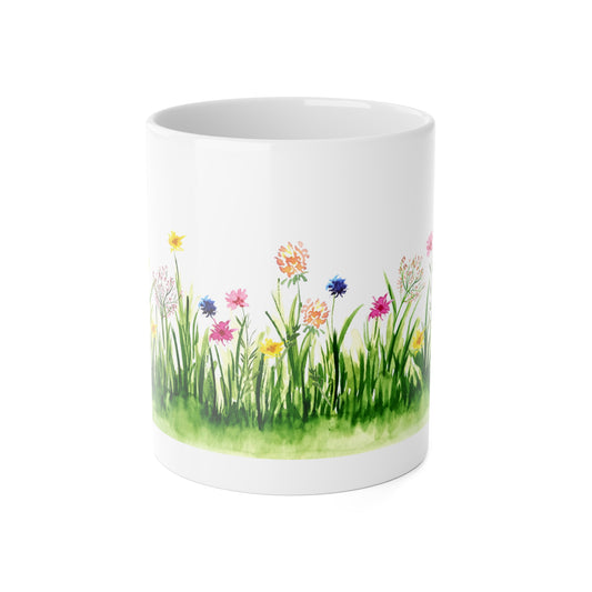 Floral Mug - Hand-painted Spring Design, Botanical Décor,Tea Time Favorite Printify